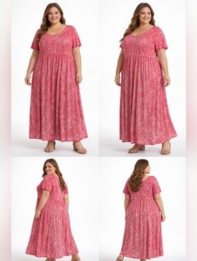 LuLaRoe Reddish Pink Riley Maxi Dress